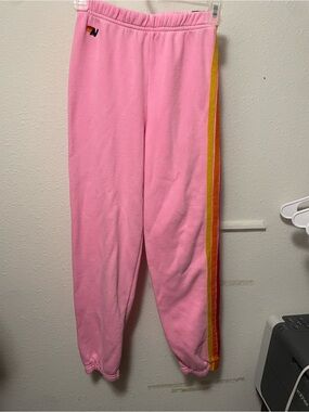 Aviator Nation Kids Neon 5 Stripe Sweatpants Size 14